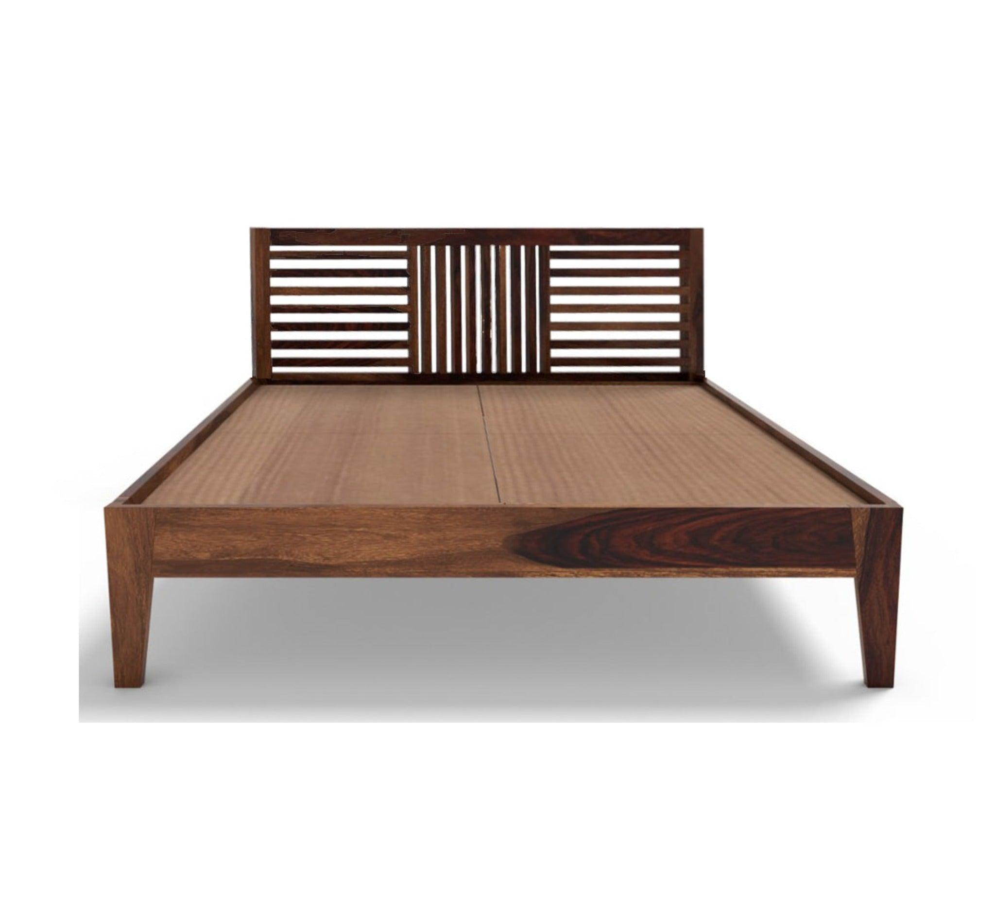 DIMO BED KING Sheesham Wood (Honey Finish) - WoodenTwist