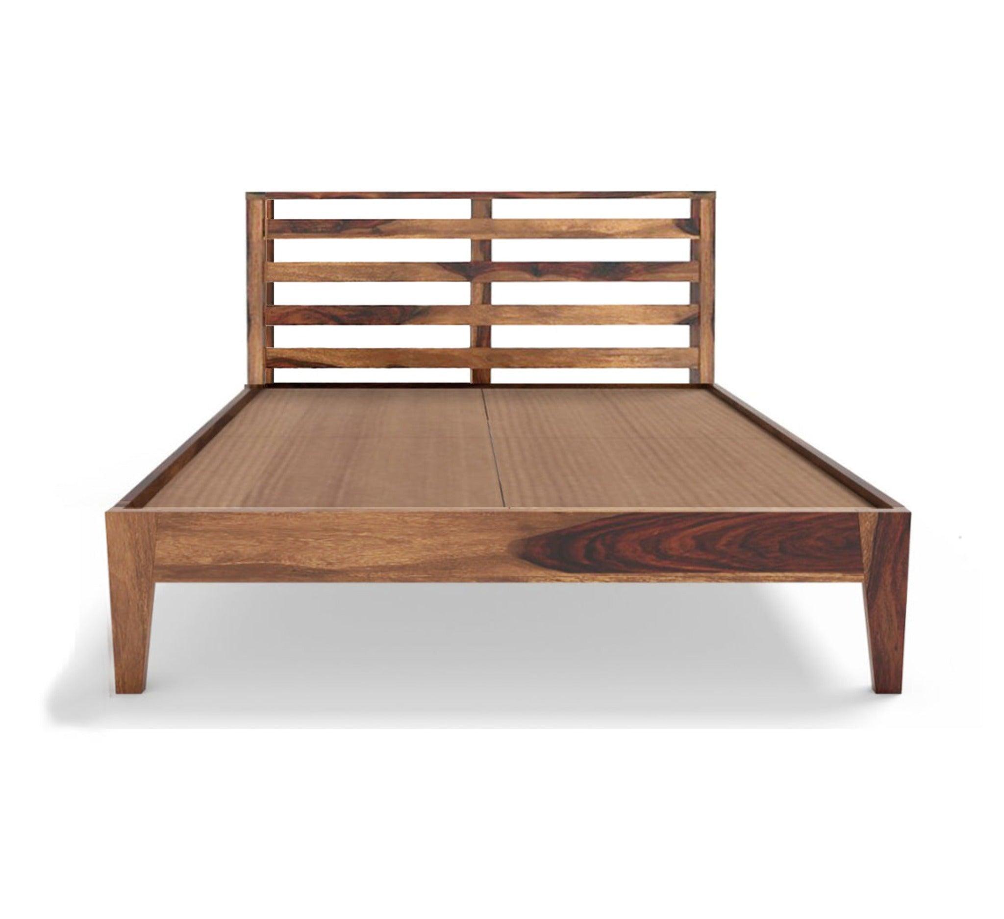 FEENA BED KING Sheesham Wood (Honey Finish) - WoodenTwist