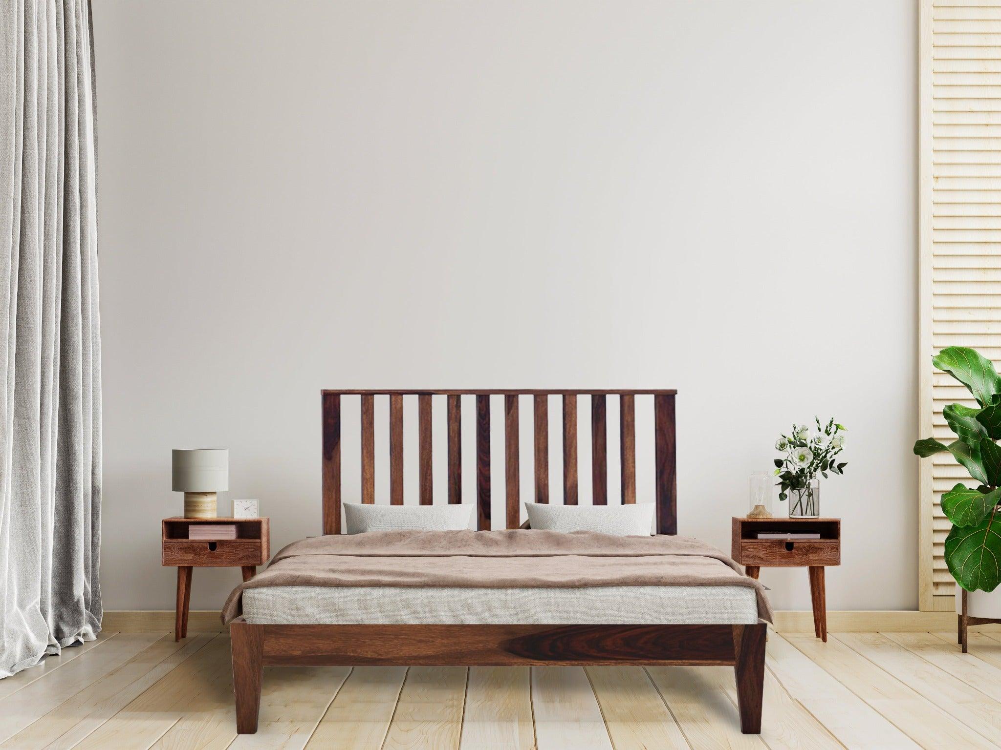 TWIN BED KING Sheesham Wood (Honey Finish) - WoodenTwist