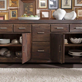 Wooden Handicrafts Royal Look Sideboard Cabinet (6 Drawers + 2 Door) - Front View