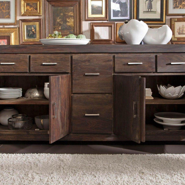 Wooden Handicrafts Royal Look Sideboard Cabinet (6 Drawers + 2 Door) - Front View