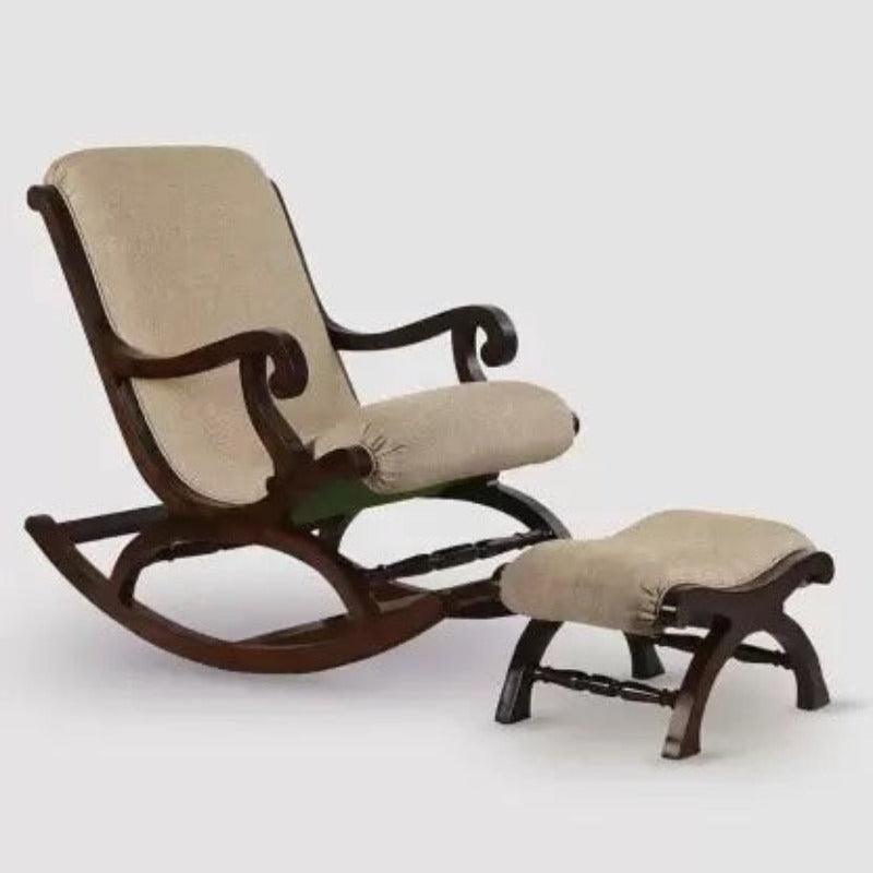 Rocking Chair with Foot Rest ( Walnut ) - WoodenTwist