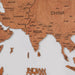 2D Wooden World Map Pecan Basic - WoodenTwist