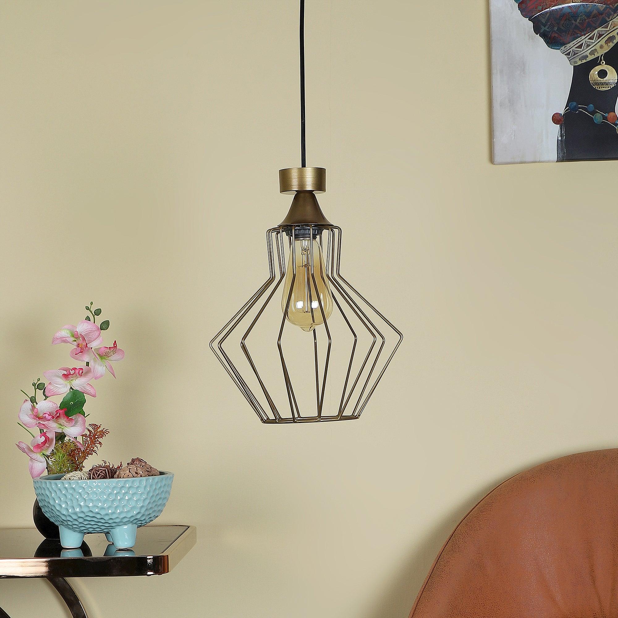 Stylish & Classy Gold Iron Hanging Lights - WoodenTwist