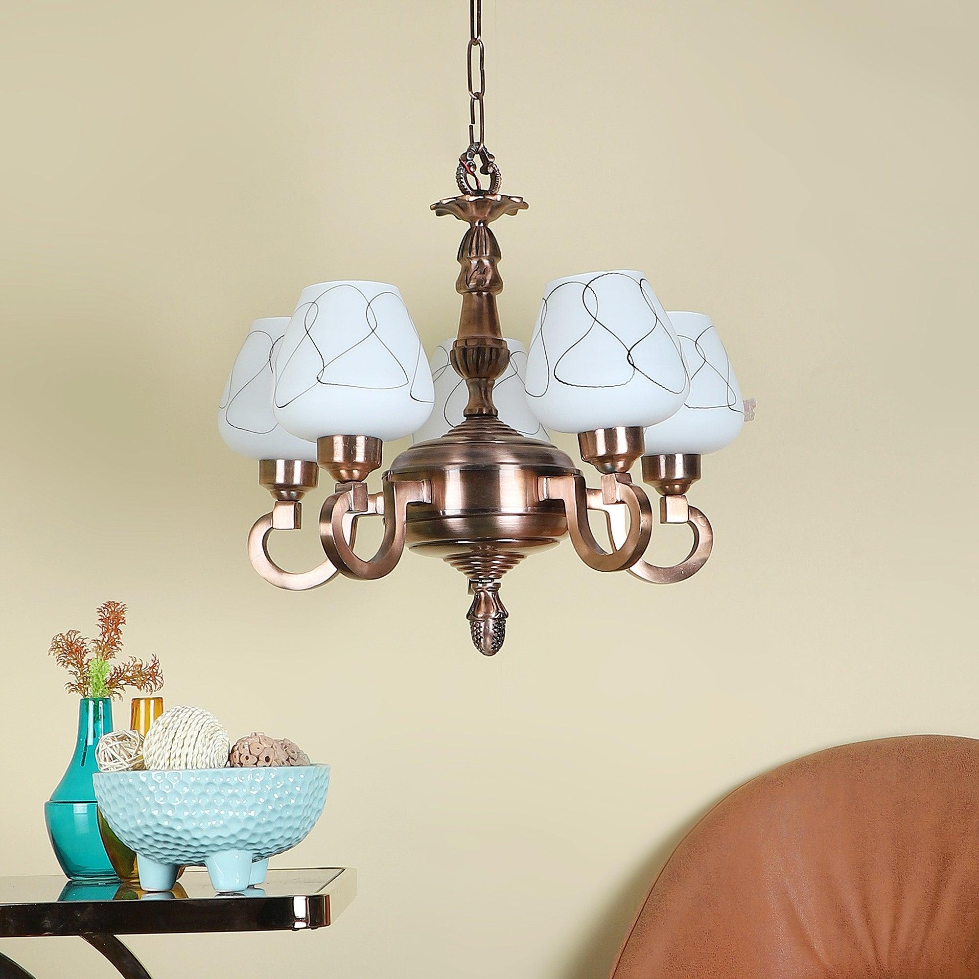 Stylish & classy Rose Gold Aluminium Chandeliers - WoodenTwist