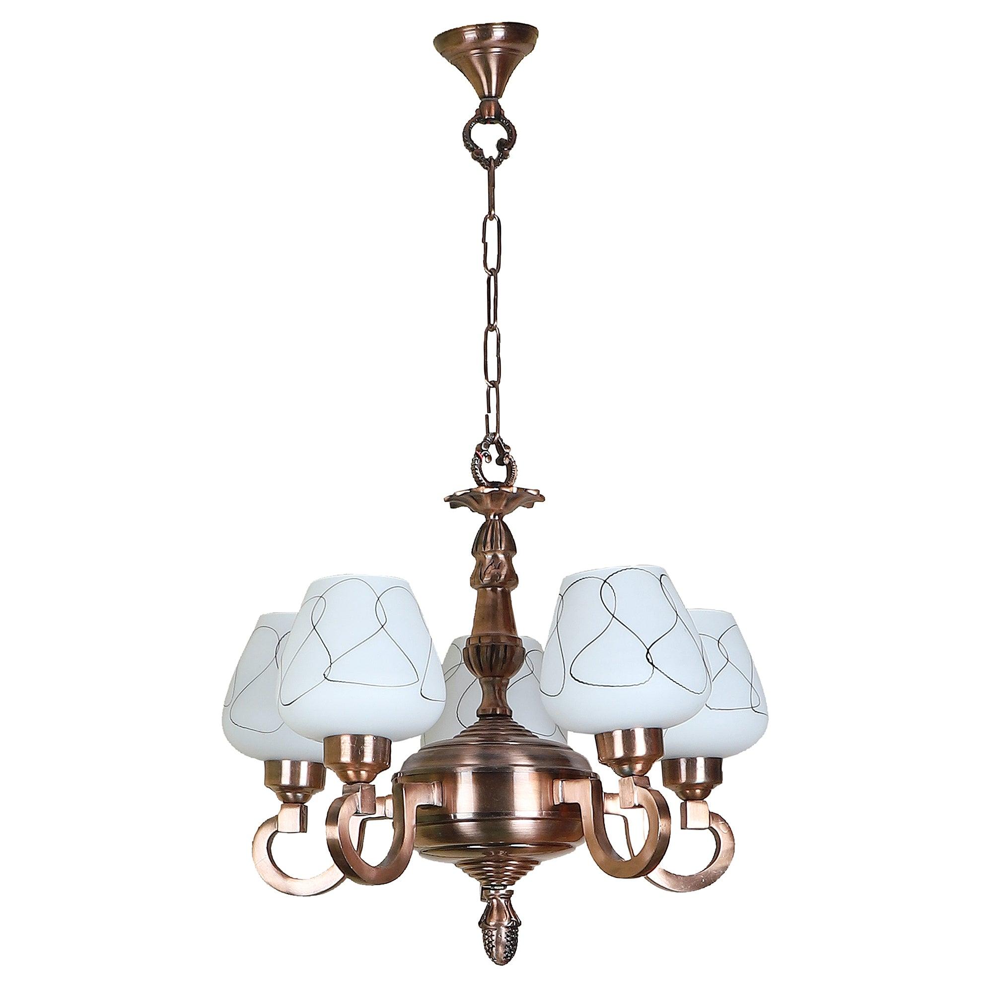 Stylish & classy Rose Gold Aluminium Chandeliers - WoodenTwist