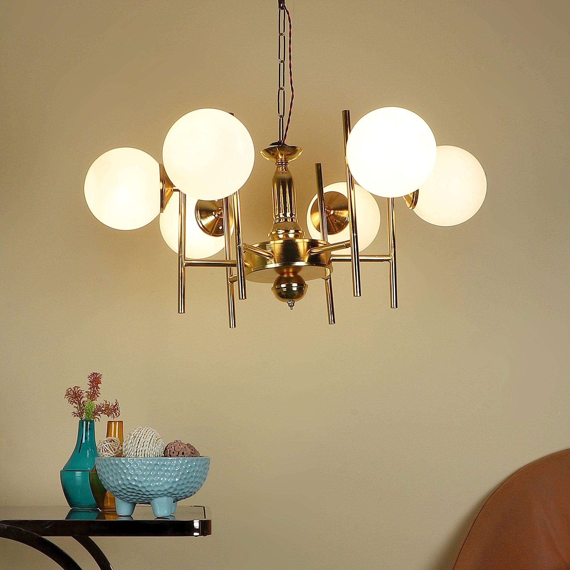 Stylish & classy Gold Iron Chandeliers Lights - WoodenTwist