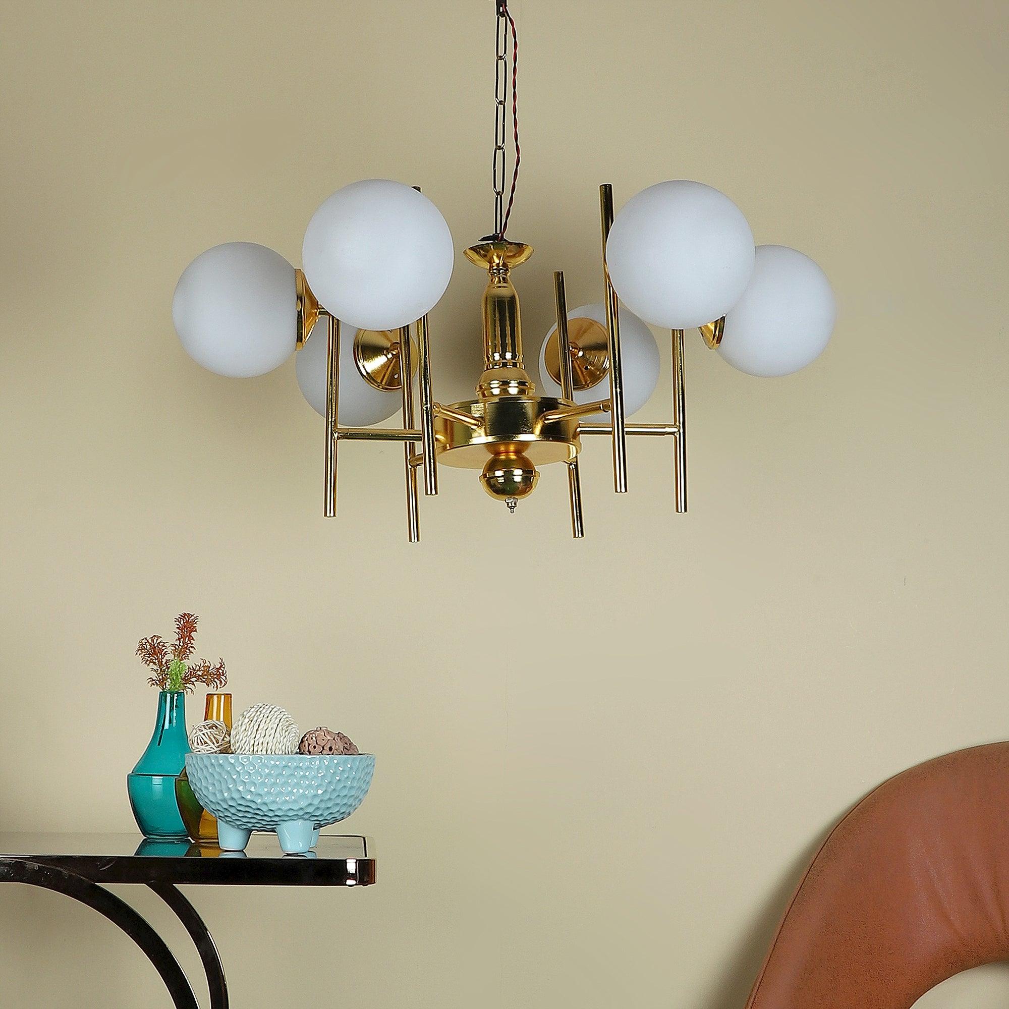 Stylish & classy Gold Iron Chandeliers Lights - WoodenTwist