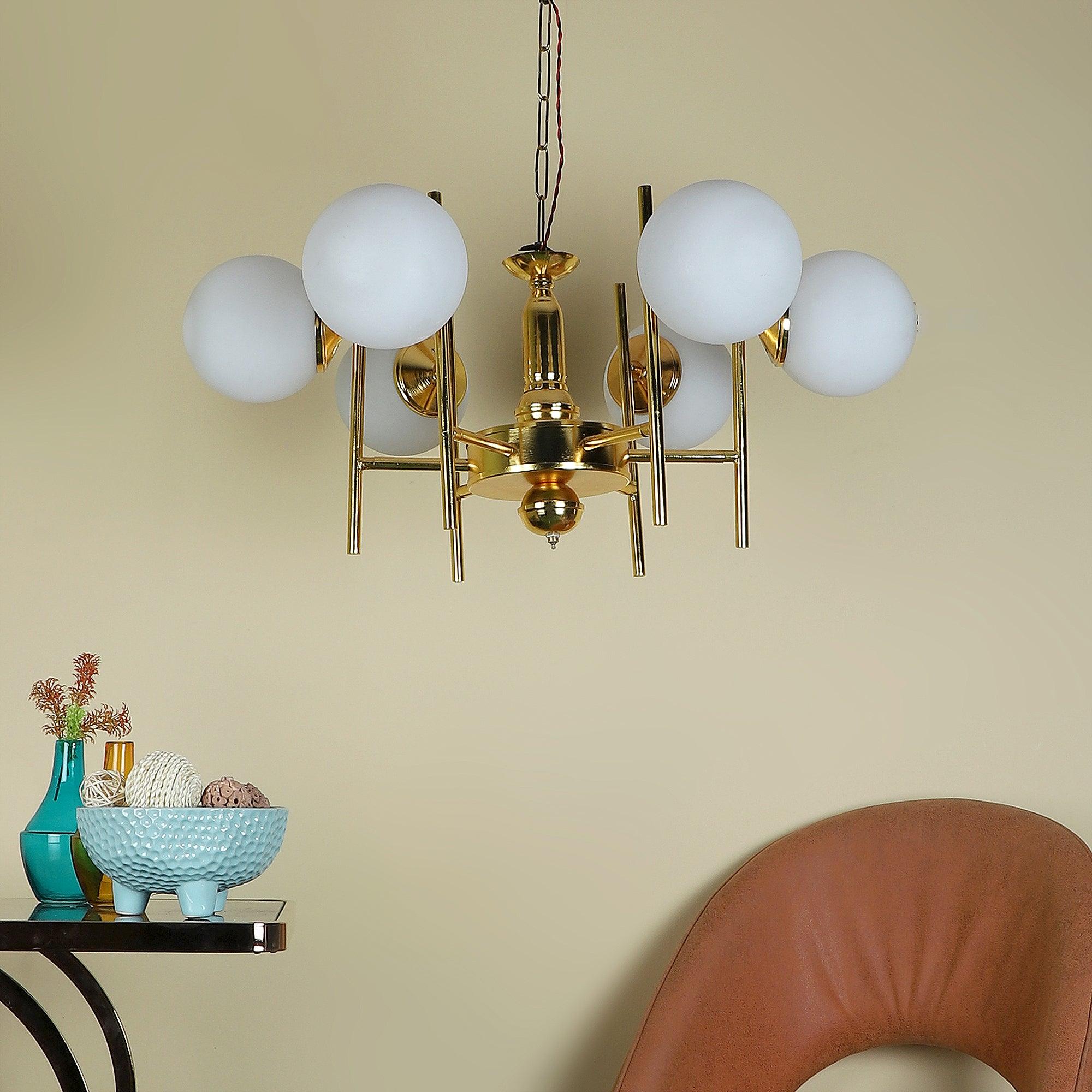 Stylish & classy Gold Iron Chandeliers Lights - WoodenTwist