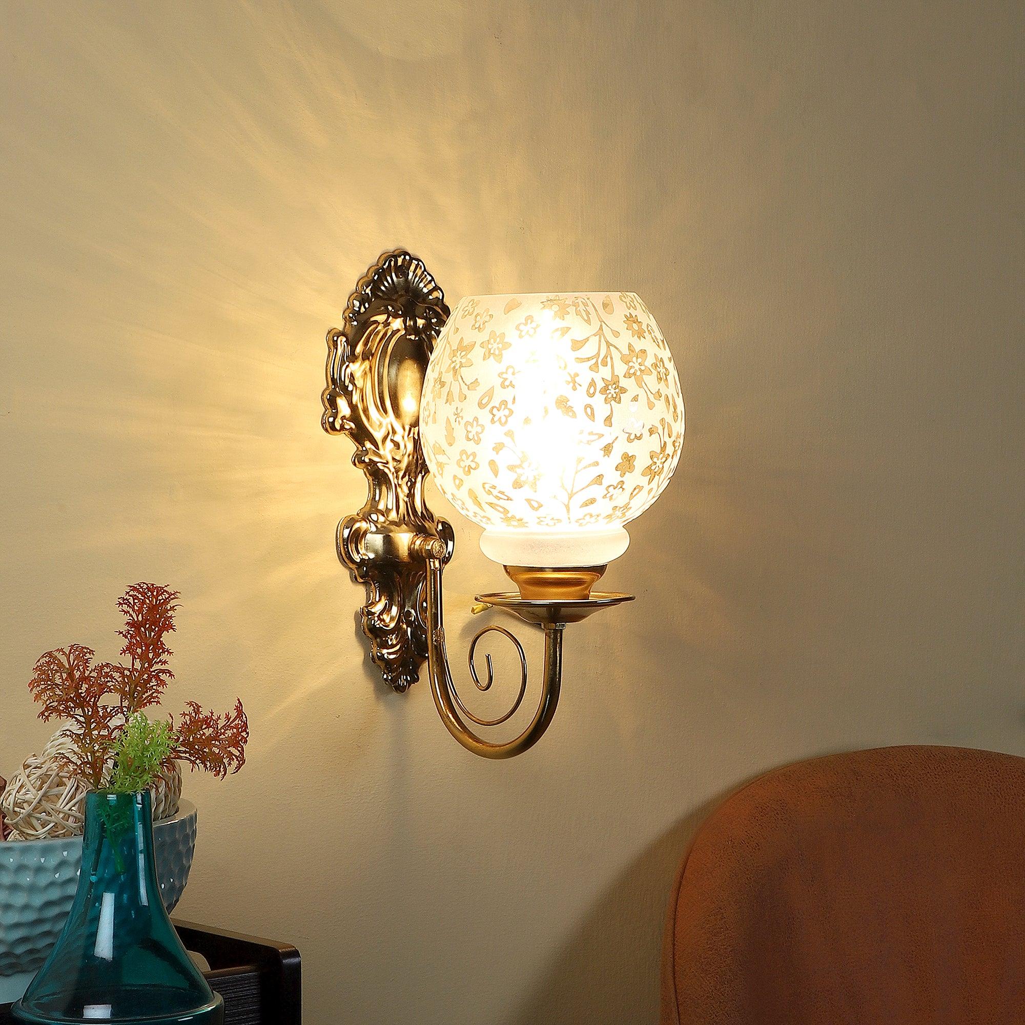 Classy & Stylish Gold Iron Wall Light - WoodenTwist