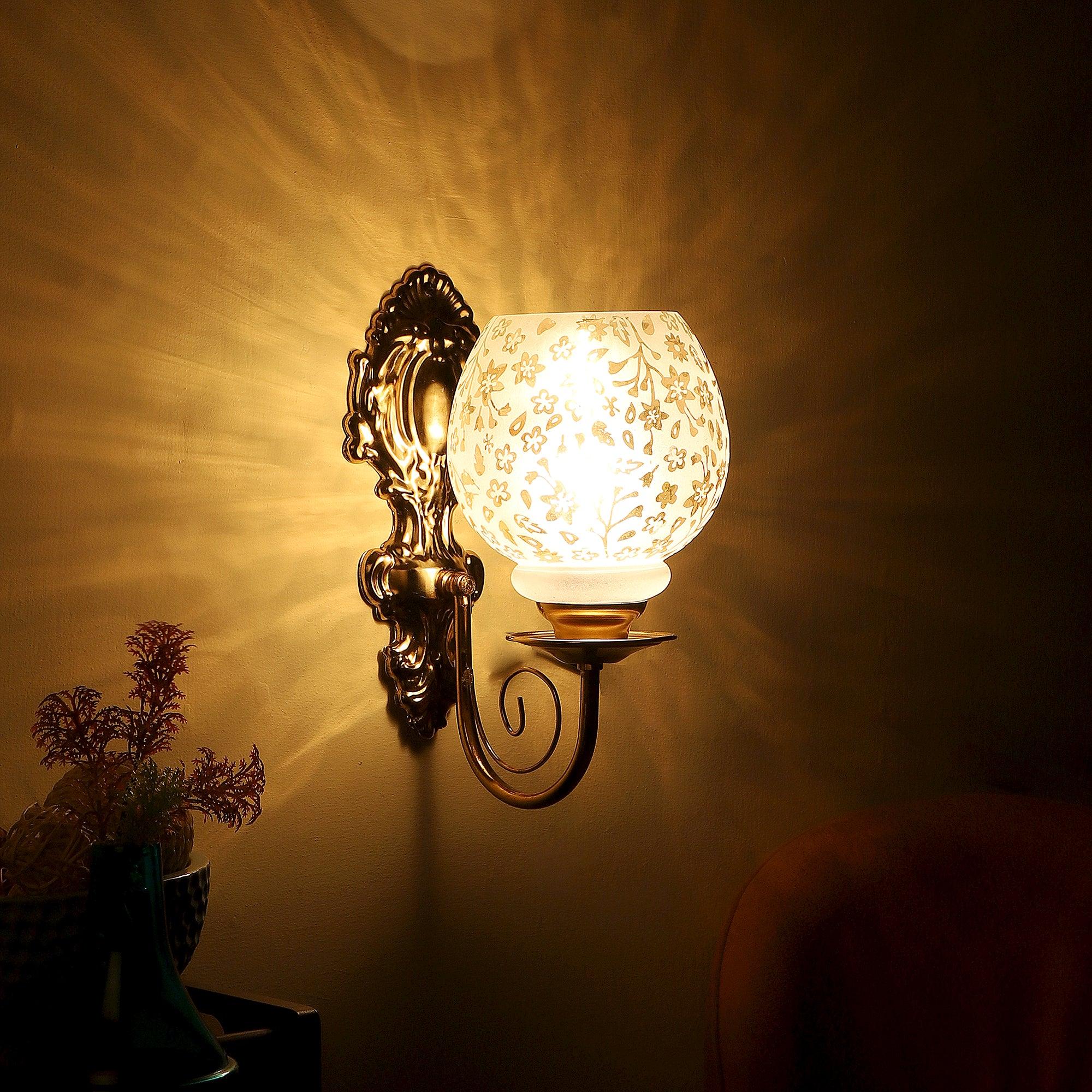 Classy & Stylish Gold Iron Wall Light - WoodenTwist