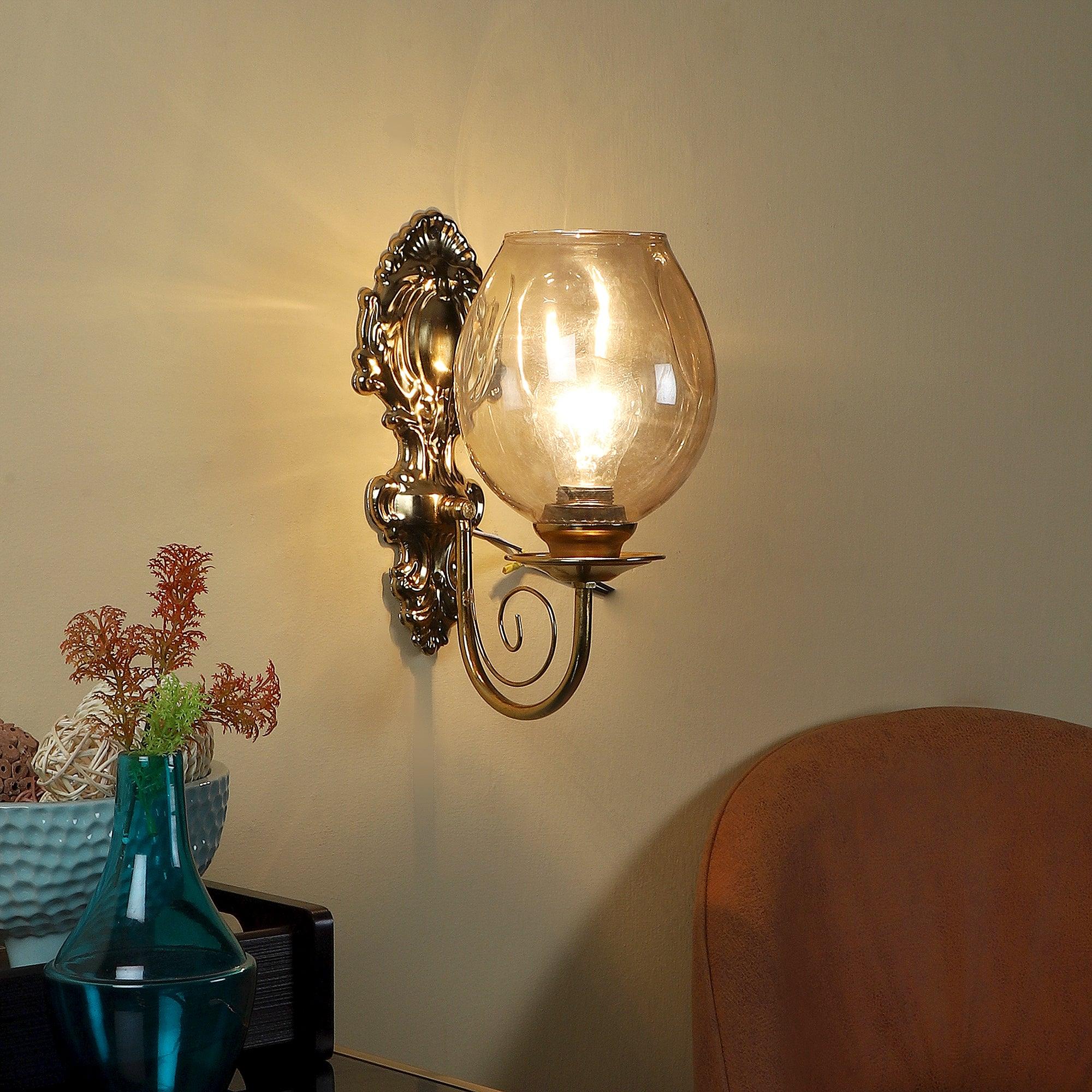 Classy & Stylish Gold Iron Wall Light - WoodenTwist