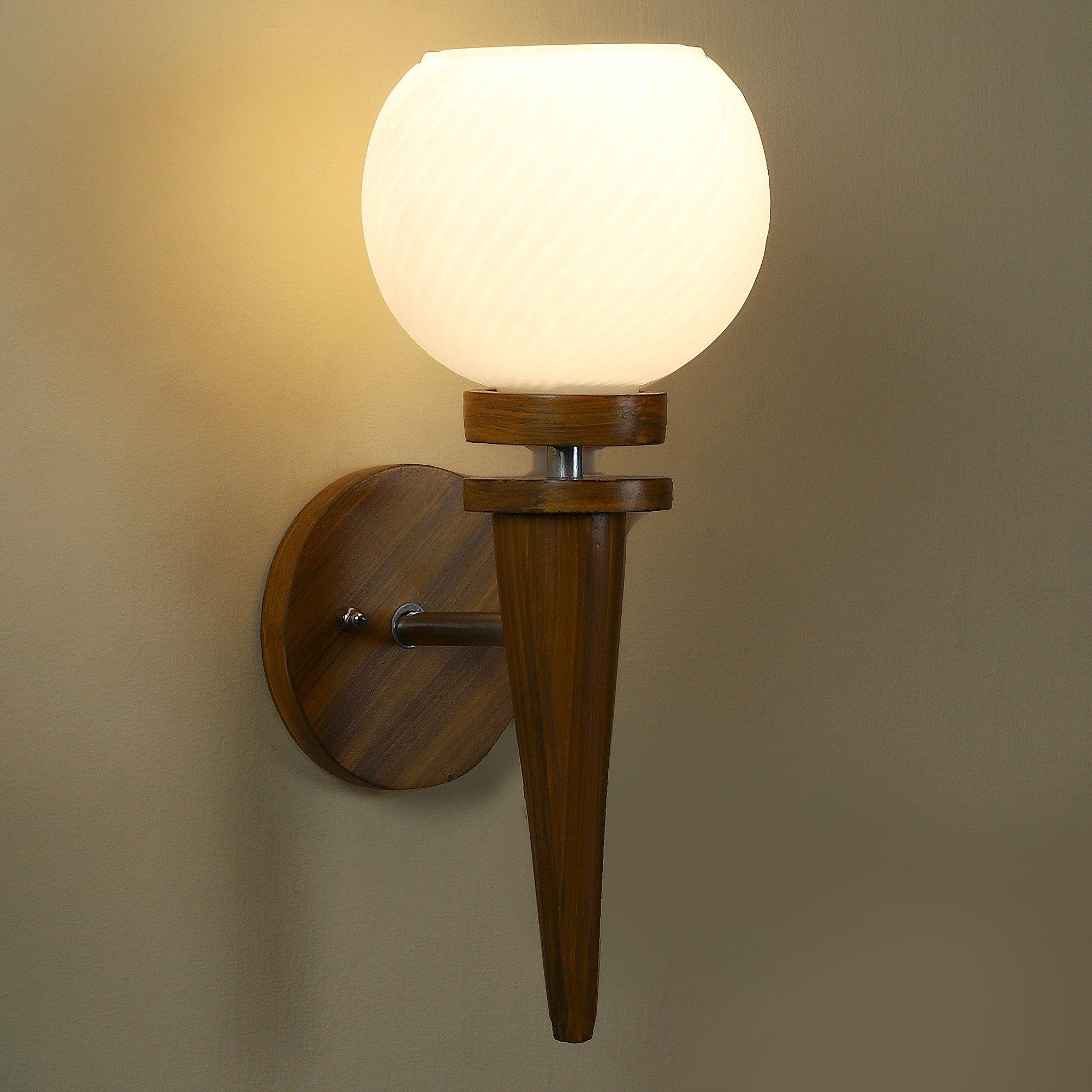 Brown Wood Wall Light By Eliante By Jainsons Lights - WoodenTwist