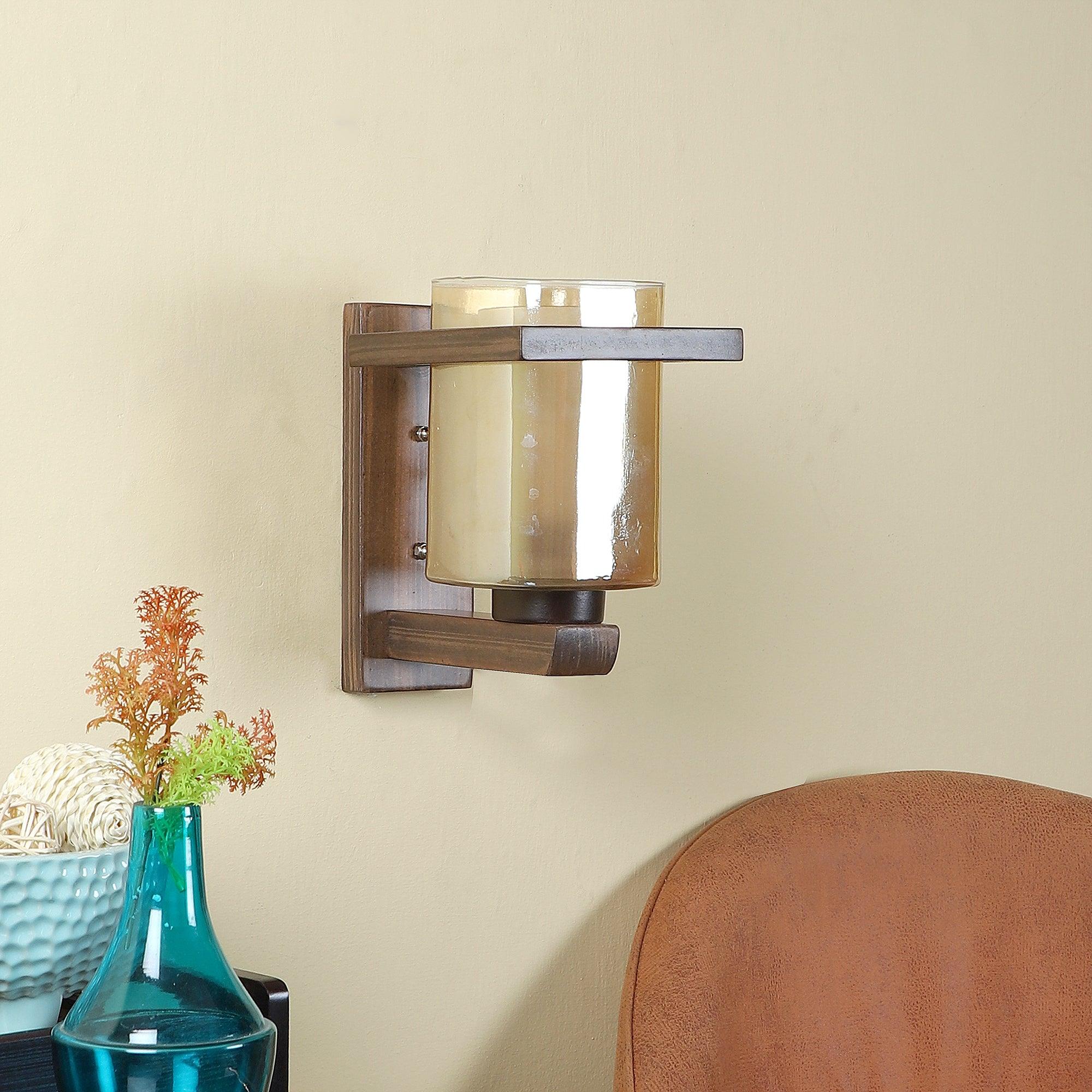 Stylish & Classy Brown Wood Wall Light - WoodenTwist