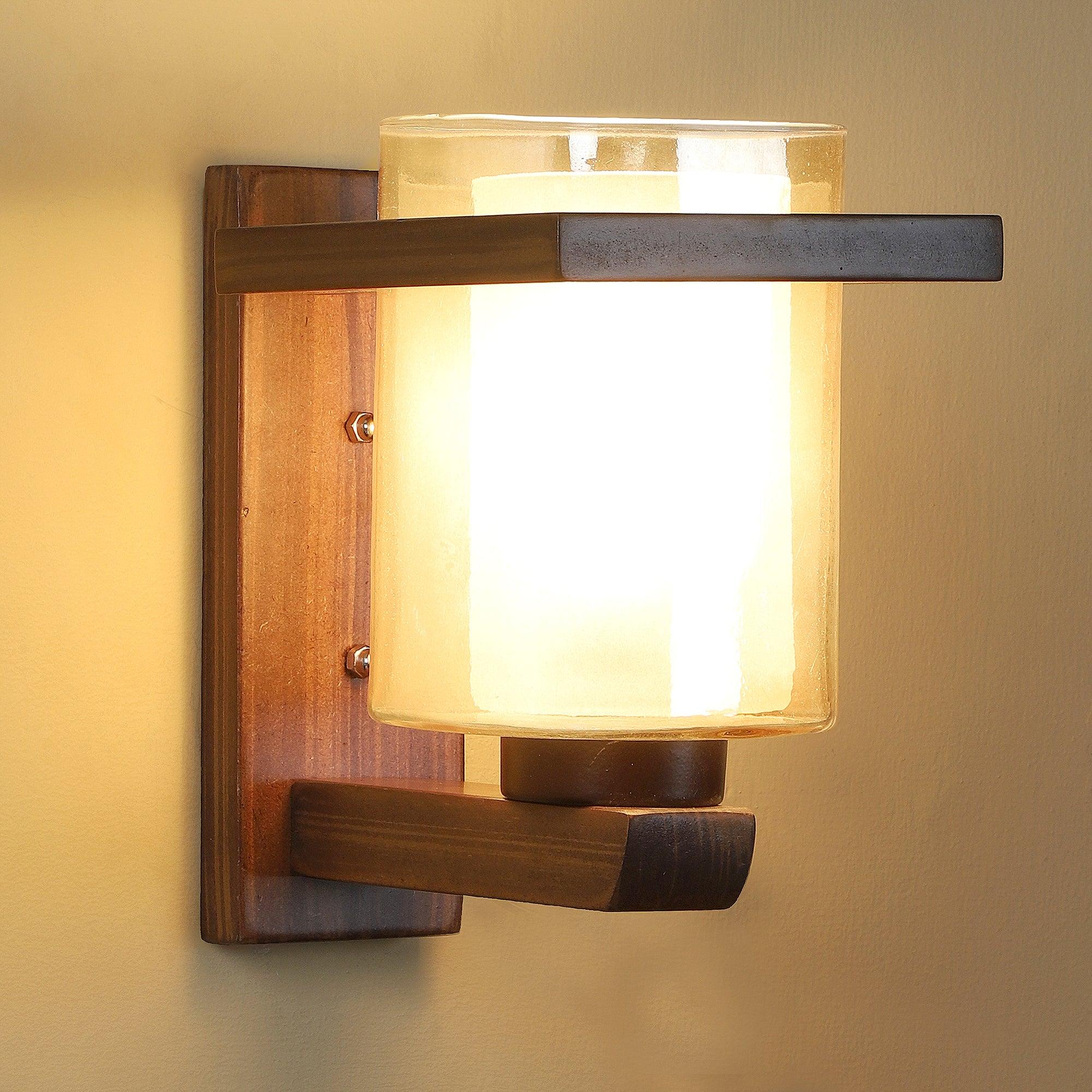 Stylish & Classy Brown Wood Wall Light - WoodenTwist