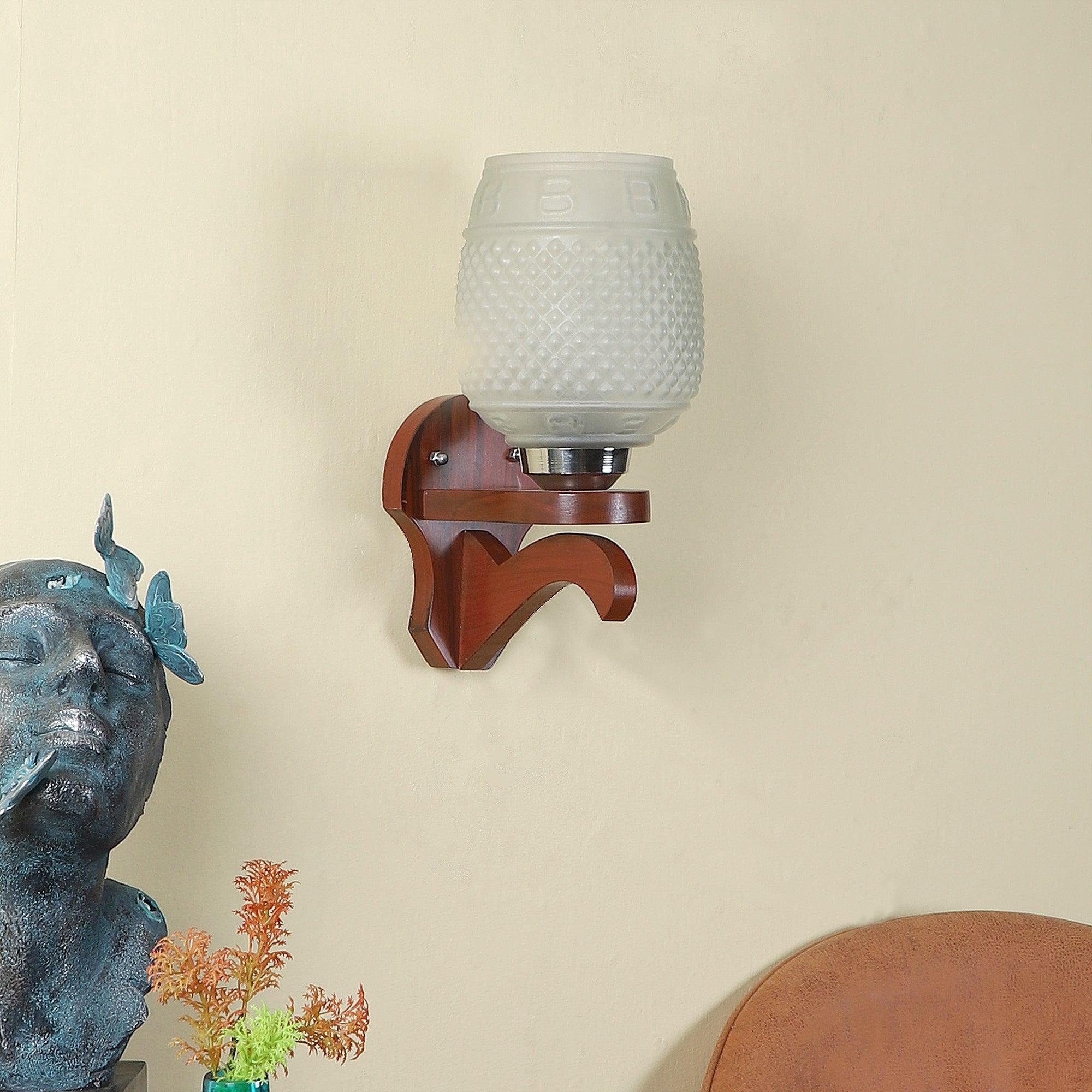 Stylish & Classy Brown Wood Wall Light - WoodenTwist