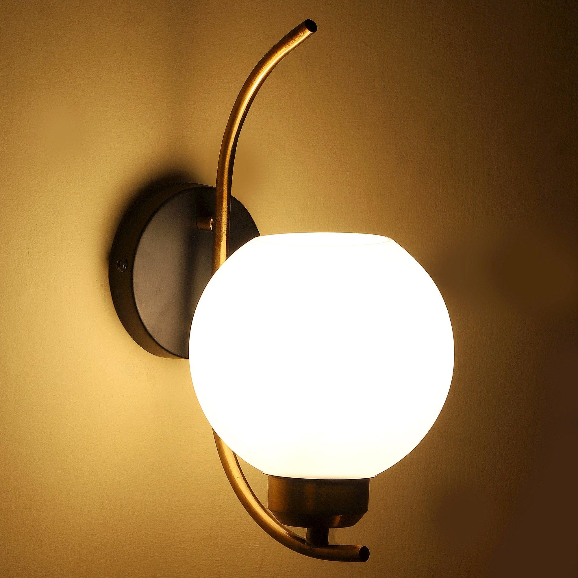 Stylish & Classy Black & Gold Iron Wall Light - WoodenTwist