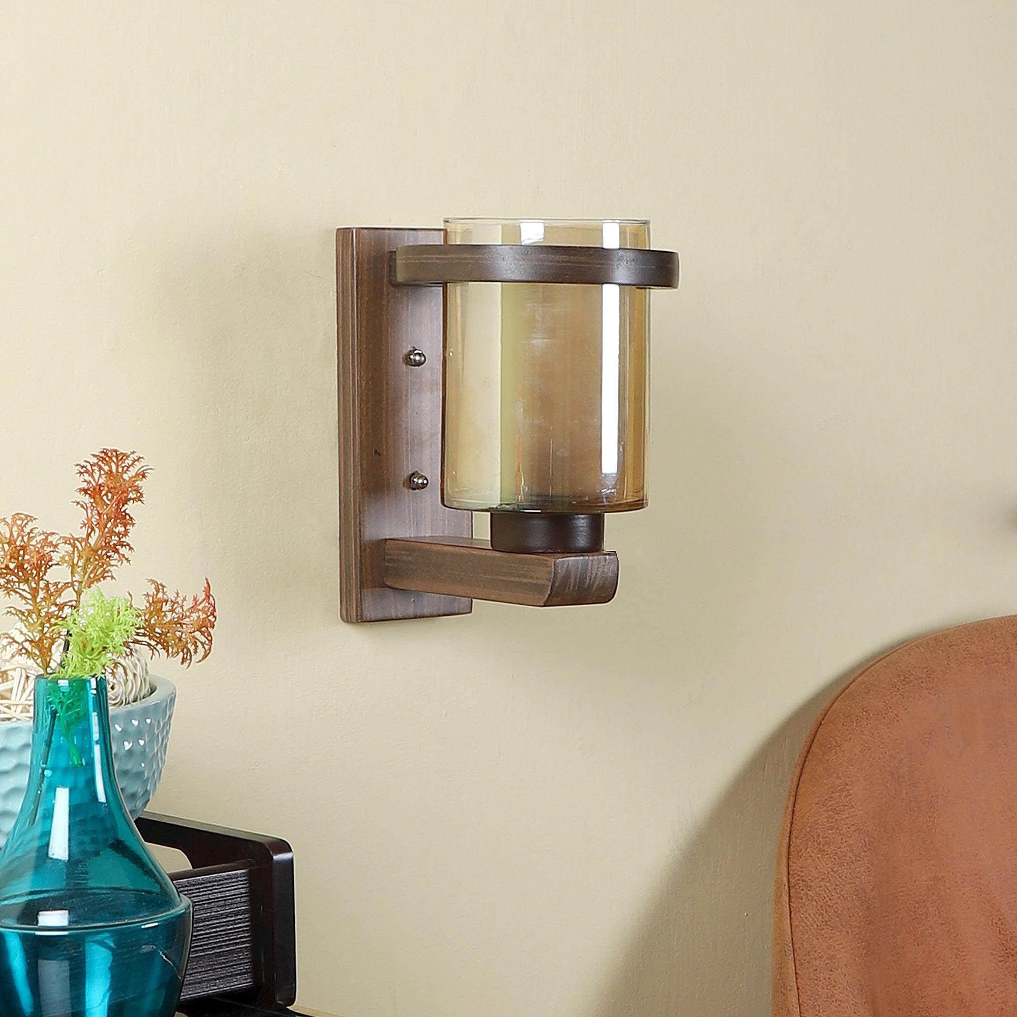 Stylish & Classy Brown Wood Wall Light - WoodenTwist