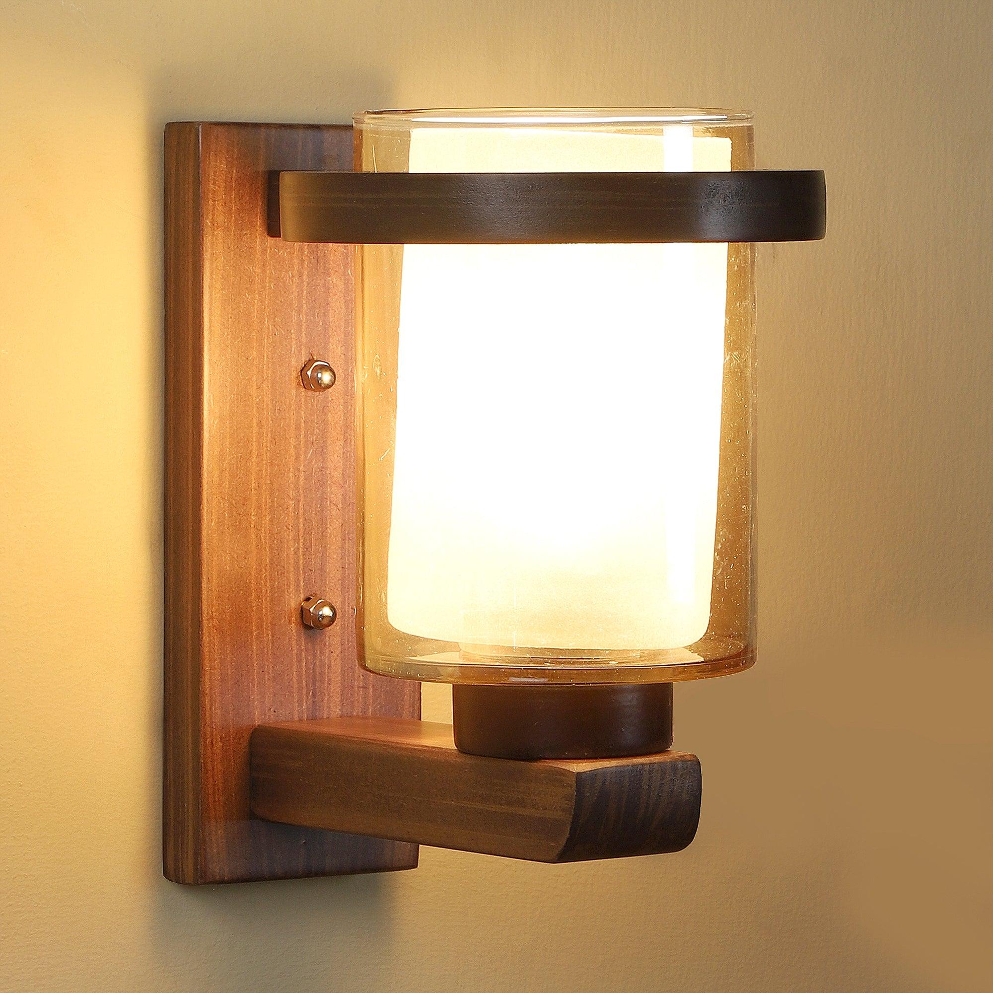 Stylish & Classy Brown Wood Wall Light - WoodenTwist