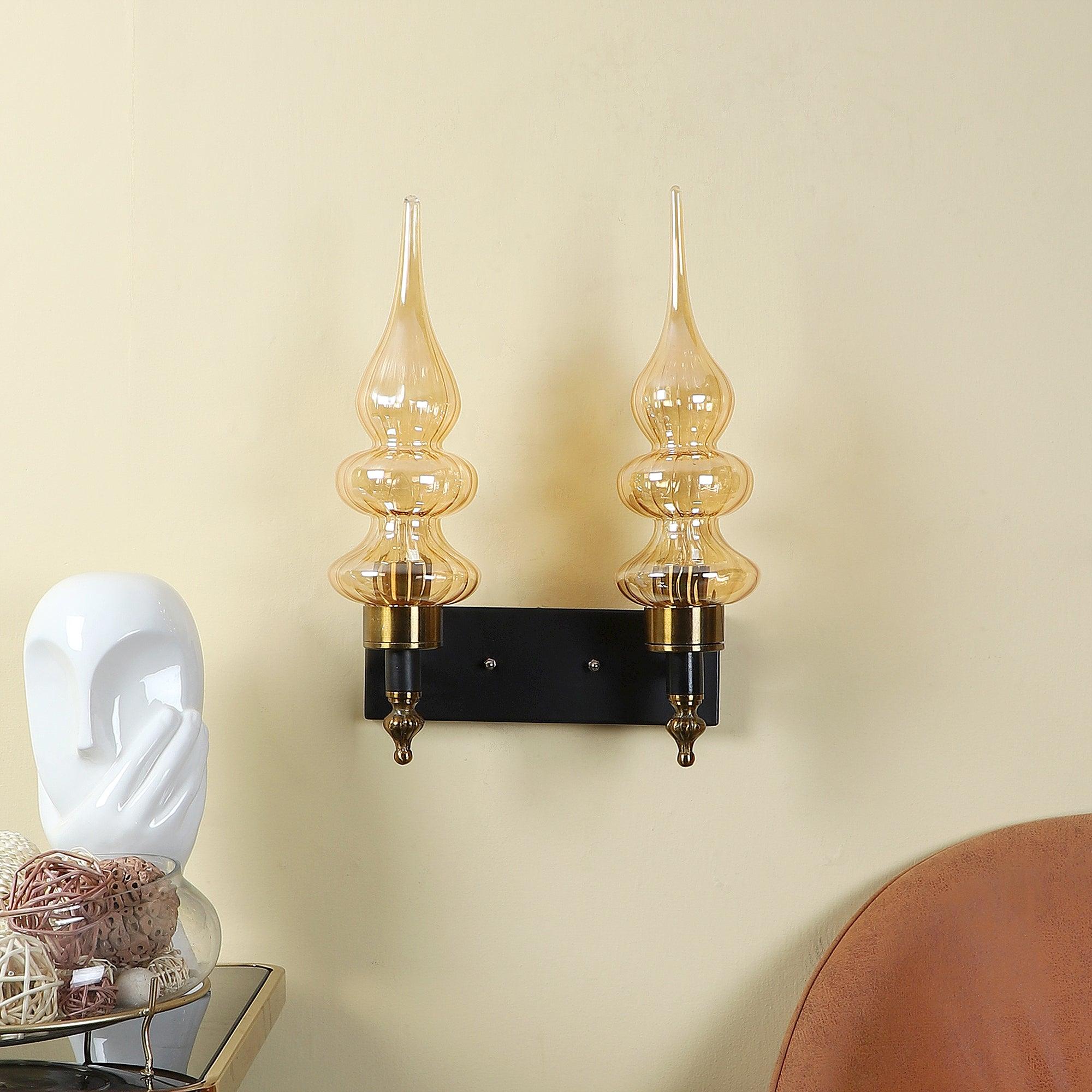 Stylish & Classy Black & Gold Iron Wall Light - WoodenTwist