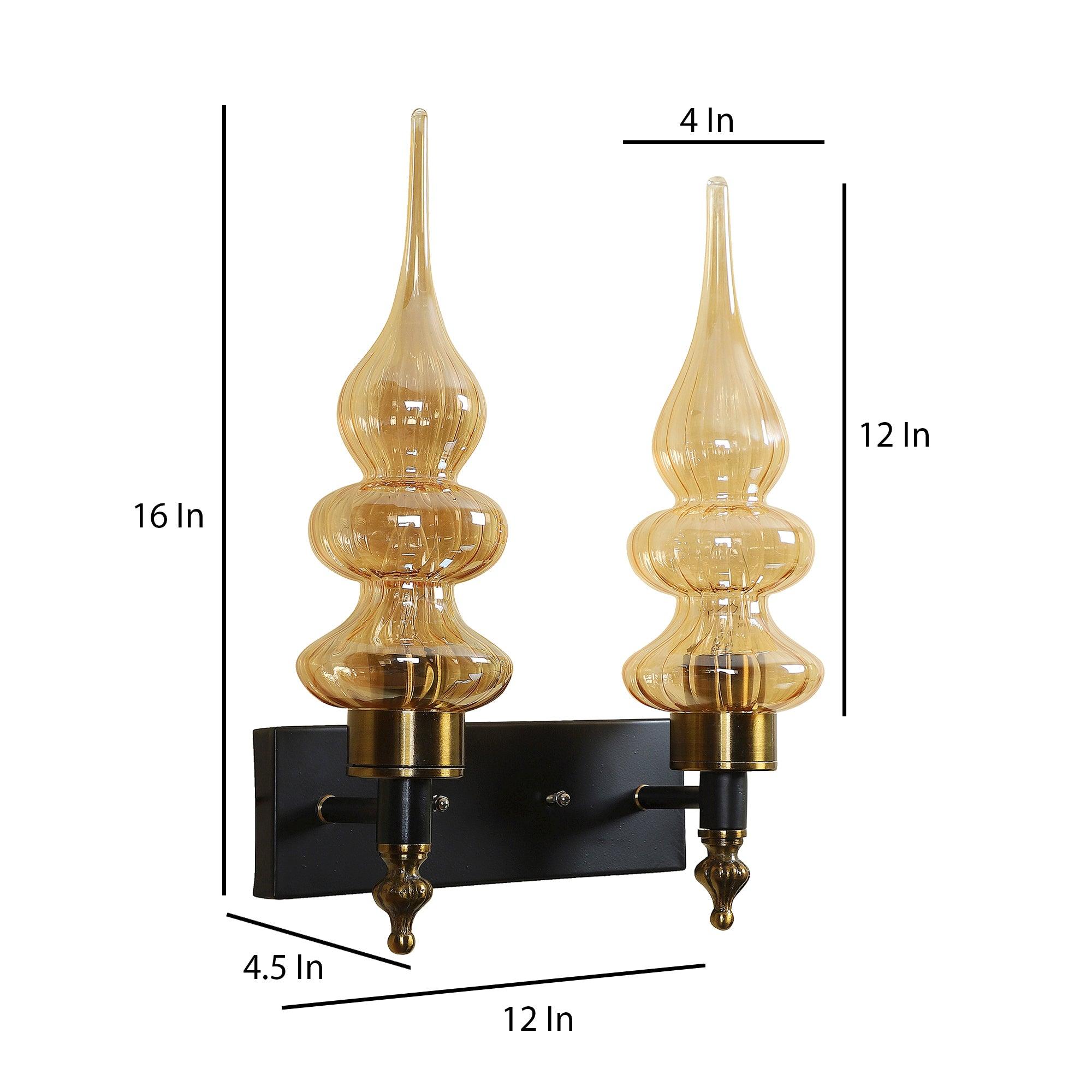 Stylish & Classy Black & Gold Iron Wall Light - WoodenTwist