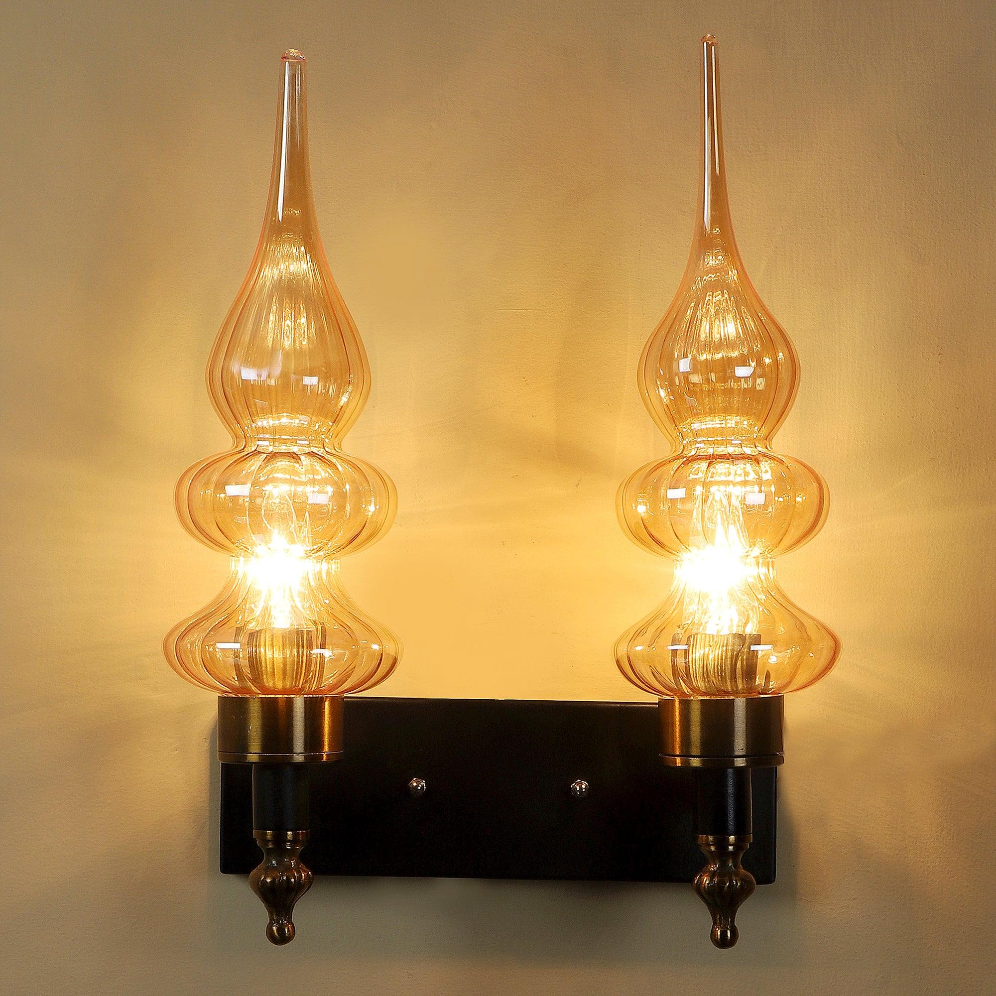 Stylish & Classy Black & Gold Iron Wall Light - WoodenTwist