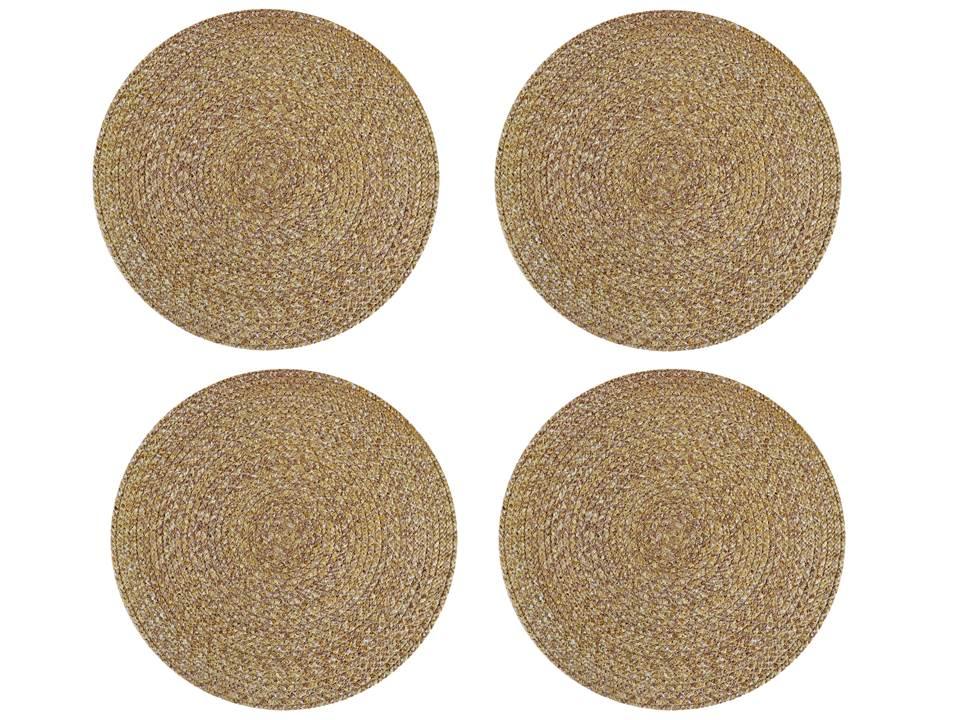 Round Coaster Set (6 PCS Set) Machine Washable Absorbent Size: 8 inch Diameter - WoodenTwist