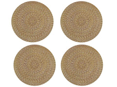 Round Coaster Set (6 PCS Set) Machine Washable Absorbent Size: 8 inch Diameter - WoodenTwist