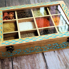 Handcrafted Mango Wood Spice Box - WoodenTwist