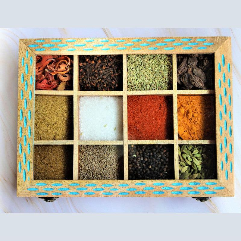 Handcrafted Mango Wood Spice Box - WoodenTwist