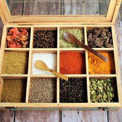 Handcrafted Mango Wood Spice Box - WoodenTwist