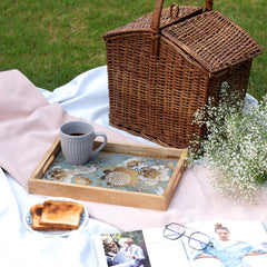 Wooden Enamel Coated Multipurpose Serving Tray for Home and Dining Table - WoodenTwist