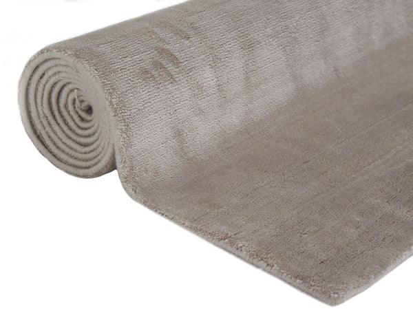 Solid Viscose Rug - Beige Runner for Bedroom/Living Area/Home with Anti Slip - WoodenTwist