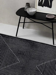 Noir Hand-Woven Reversible Rug Runner for Bedroom/Living Area/Home with Anti Slip Backing - WoodenTwist