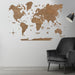 2D Colored Wooden World Map Aurous Gold Basic - WoodenTwist