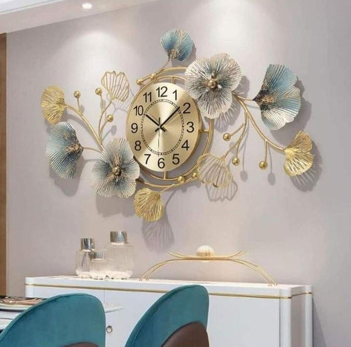 Floral Metal Decorative Wall Clock - WoodenTwist