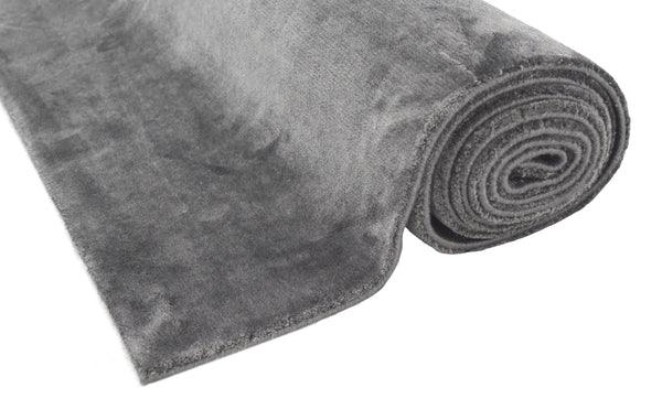 solid Viscose Rug - Charcoal Runner for Bedroom/Living Area/Home with Anti Slip - WoodenTwist