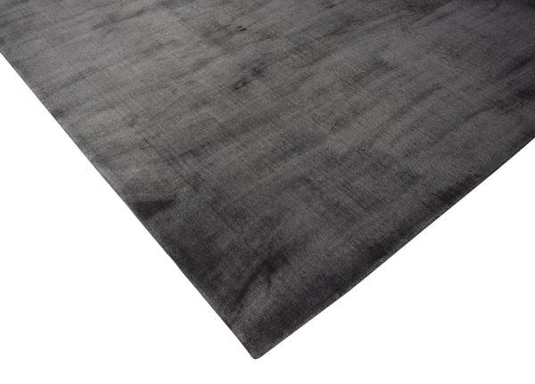 solid Viscose Rug - Charcoal Runner for Bedroom/Living Area/Home with Anti Slip - WoodenTwist