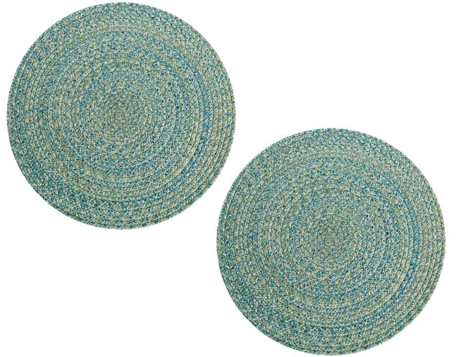 Polyster Round Coaster Set (6 PCS Set) Machine Washable Absorbent - WoodenTwist