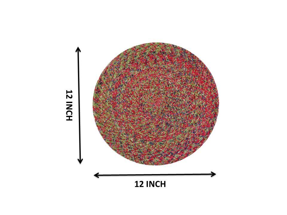 Polyster Round Coaster Set (1 PCS Set) Machine Washable Absorbent Size: 5 inch Diameter - WoodenTwist