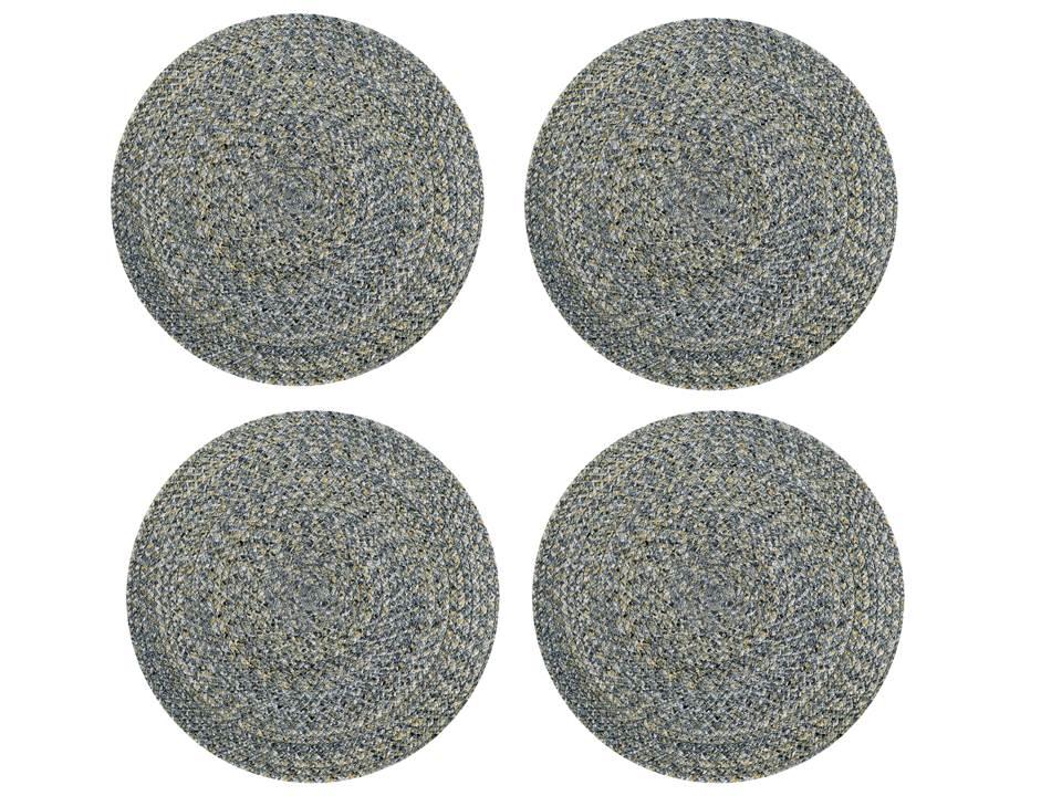 Polyster Round Coaster Set (6 PCS Set) Machine Washable Absorbent Size:15 inch Diameter - WoodenTwist