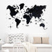2D Colored Wooden World Map Obsidian Black Basic - WoodenTwist