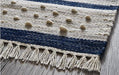 Indigo Hand-Woven Rug Runner for Bedroom/Living Area/Home with Anti Slip Backing - WoodenTwist