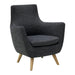 Backrest Solid Wood Wing Arm Chair (Black) - WoodenTwist