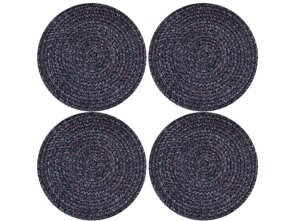 Polyster Round Coaster Set (6 PCS Set) Machine Washable Absorbent Size: 5 inch Diameter - WoodenTwist