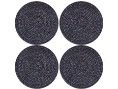 Polyster Round Coaster Set (6 PCS Set) Machine Washable Absorbent Size: 5 inch Diameter - WoodenTwist