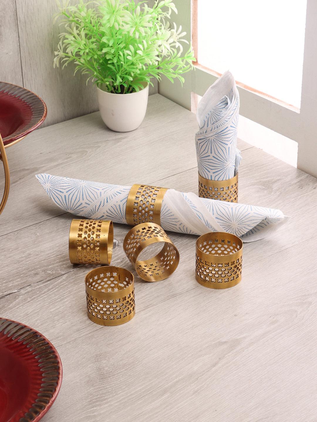 Gold Etching Napkin RIng (Set of 6) - WoodenTwist