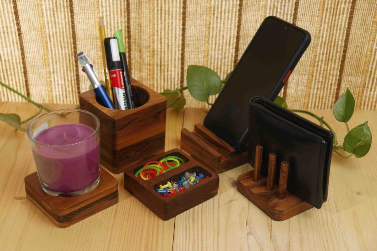 A Complete Teak Wood Desk Companion