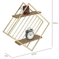 Metallic Twist Wood Iron Storage Wall Shelf Set Of 3 - WoodenTwist