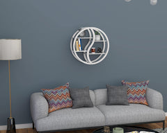 Trenton Round Floating Wall Shelf For Living Room - WoodenTwist